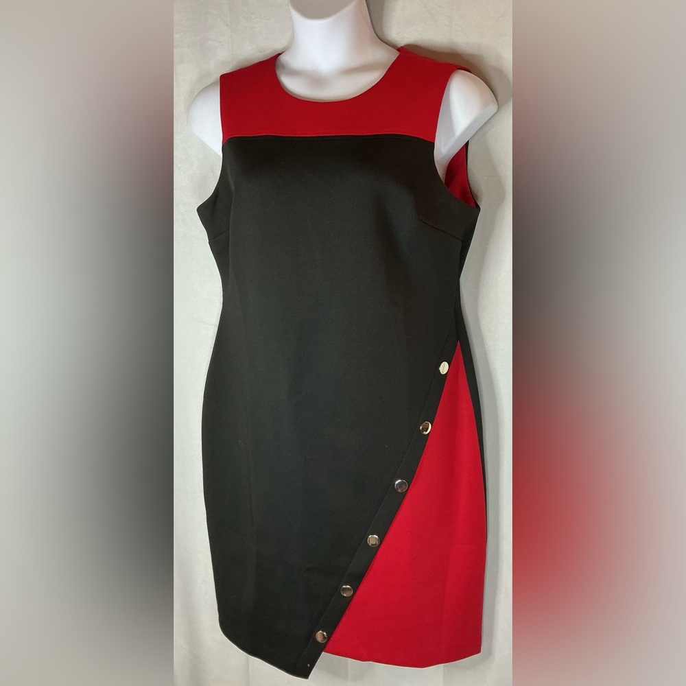 Tommy Hilfiger Black and Red Asymmetrical Dress